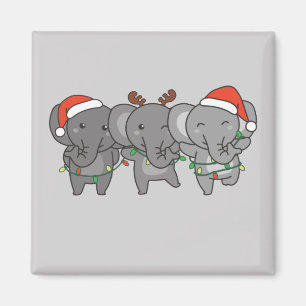 Elephant Christmas Christmas Animals Cute Magnet