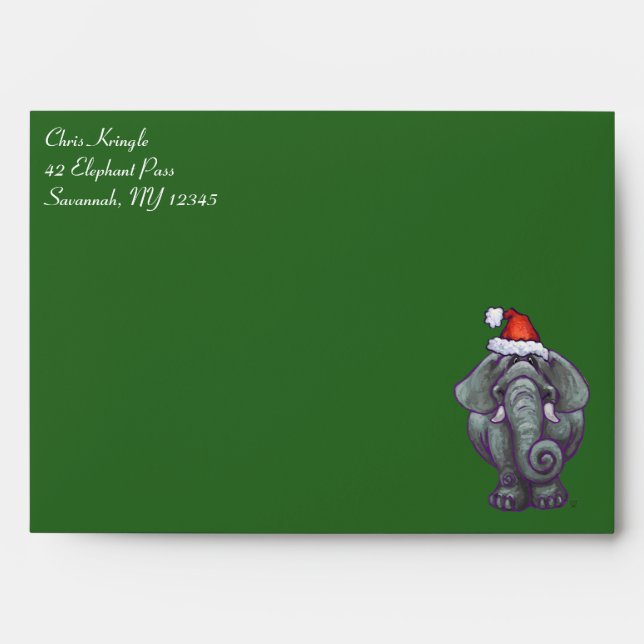 Elephant Christmas Envelope (Front)