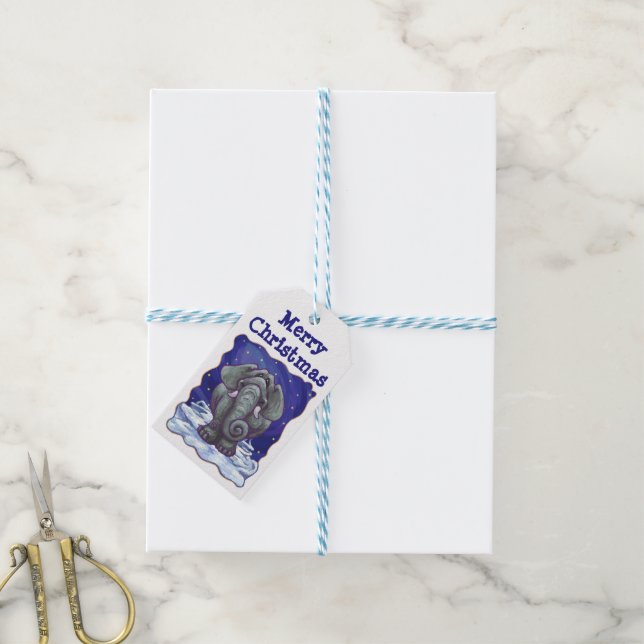 Elephant Christmas Gift Tags (With Twine)