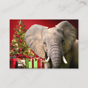 Elephant Christmas Greetings Business Card