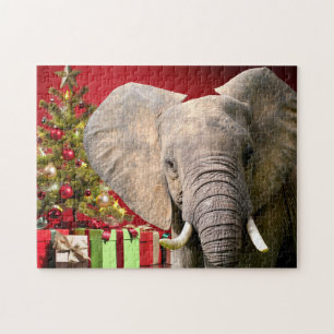 Elephant Christmas Greetings Jigsaw Puzzle