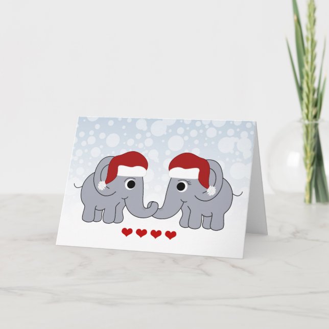 Elephant Christmas Holiday Card (Front)