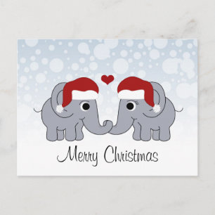Elephant Christmas Holiday Postcard