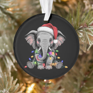 Elephant Christmas Lights Xmas Holiday Wild Animal Ornament
