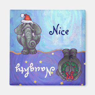 Elephant Christmas Magnet