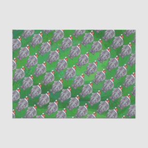 Elephant Christmas On Green Tissue Paper