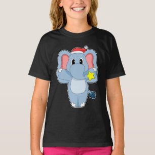 Elephant Christmas Santa hat T-Shirt