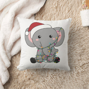 Elephant Christmas Snow Winter Animals Elephants Cushion