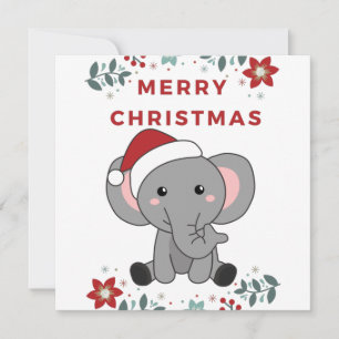 Elephant Christmas Snow Winter Animals Elephants Invitation