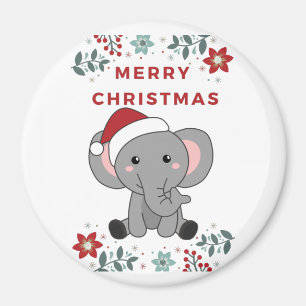 Elephant Christmas Snow Winter Animals Elephants Magnet