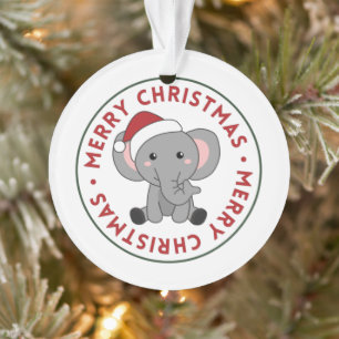 Elephant Christmas Snow Winter Animals Elephants O Ornament