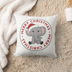 Elephant Christmas Snow Winter Animals Elephants T Cushion