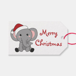Elephant Christmas Snow Winter Animals Elephants T Gift Tags