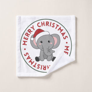 Elephant Christmas Snow Winter Animals Elephants W Wash Cloth
