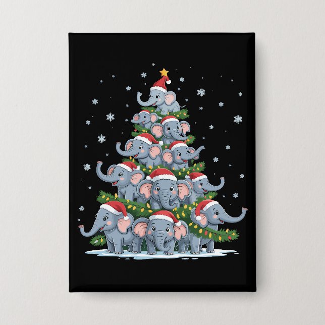 Elephant Christmas Tree Funny Cute Elephant (Front)