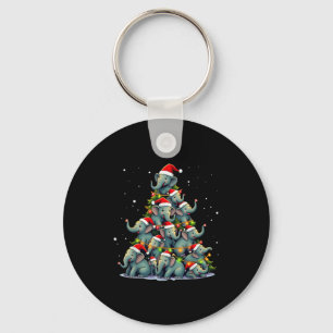 Elephant Christmas Tree Funny Jumbo Holiday Cute E Key Ring