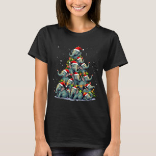Elephant Christmas Tree Funny Jumbo Holiday Cute E T-Shirt