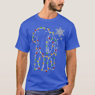 Elephant Christmas Tree Light Decoration Xmas Snow T-Shirt