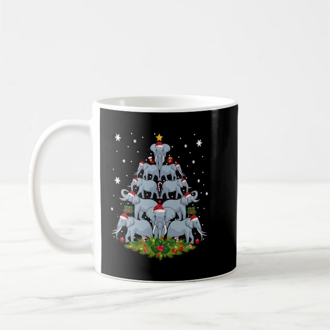 Elephant Christmas Tree Merry Xmas Elephant Gifts  Coffee Mug (Left)