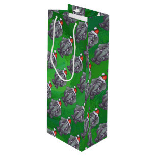 Elephant Christmas Wine Gift Bag