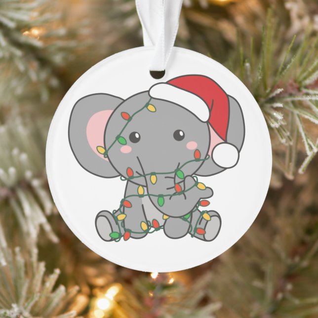 Elephant Christmas Winter Animals Elephants Ornament (Tree)