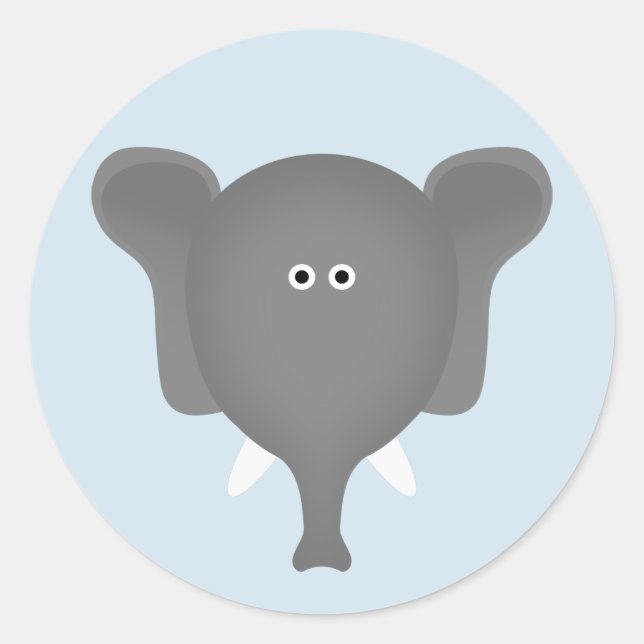 Elephant Classic Round Sticker (Front)