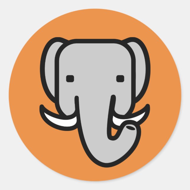 Elephant Classic Round Sticker (Front)