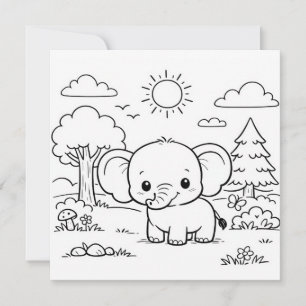 Elephant Coloring Page 