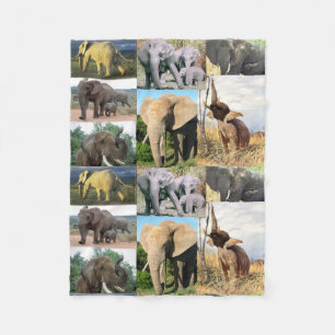 Elephant colour photo fleece blanket
