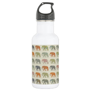 Elephant Colourful Animal Pattern 532 Ml Water Bottle