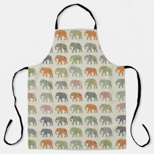 Elephant Colourful Animal Pattern Apron