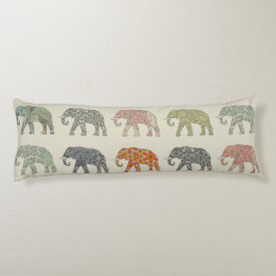 Elephant Colourful Animal Pattern Body Cushion