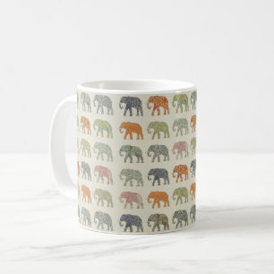 Elephant Colourful Animal Pattern Coffee Mug