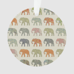 Elephant Colourful Animal Pattern Contemporary Ornament