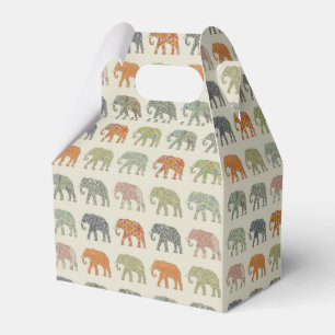 Elephant Colourful Animal Pattern Favour Box
