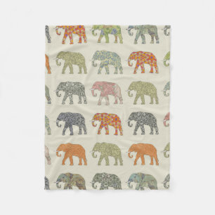 Elephant Colourful Animal Pattern Fleece Blanket
