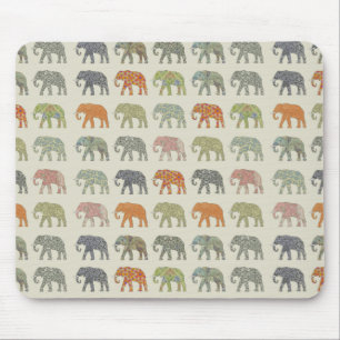 Elephant Colourful Animal Pattern Mouse Pad