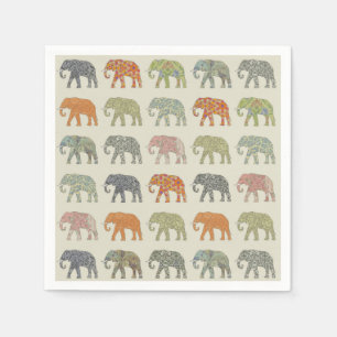 Elephant Colourful Animal Pattern Napkin