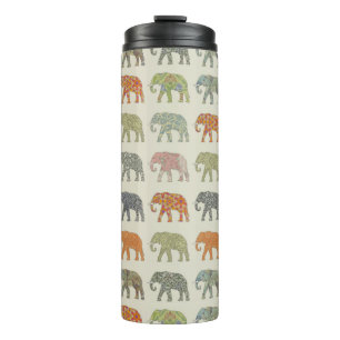 Elephant Colourful Animal Pattern Thermal Tumbler