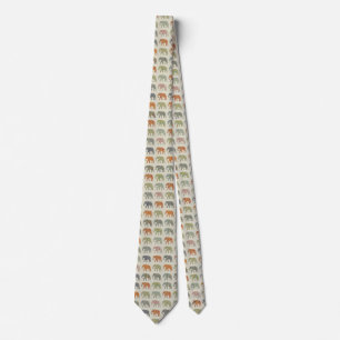 Elephant Colourful Animal Pattern Tie