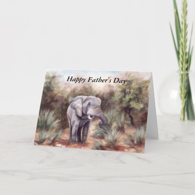 Elephant Coming Through Father's Day Card (Front)