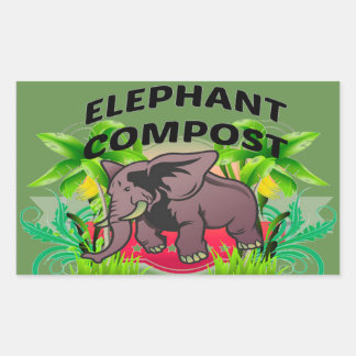 Elephant Compost Stickers! Rectangular Sticker