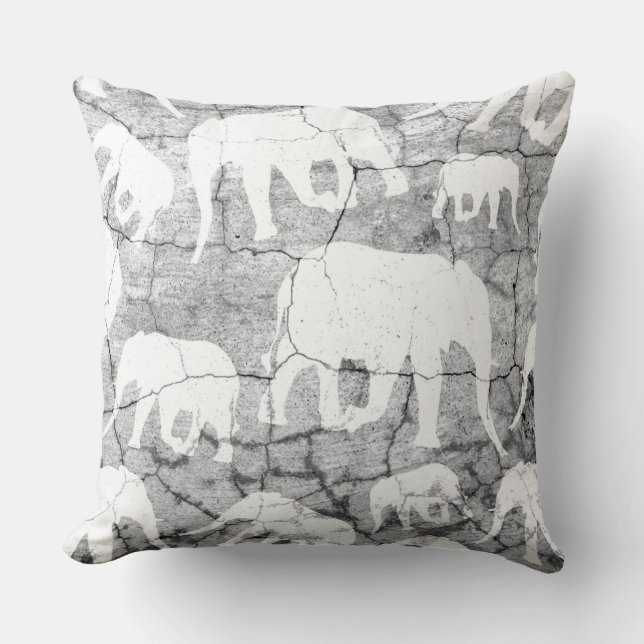 Elephant Concrete Pattern Cushion (Front)