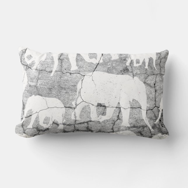 Elephant Concrete Pattern Lumbar Cushion (Front)