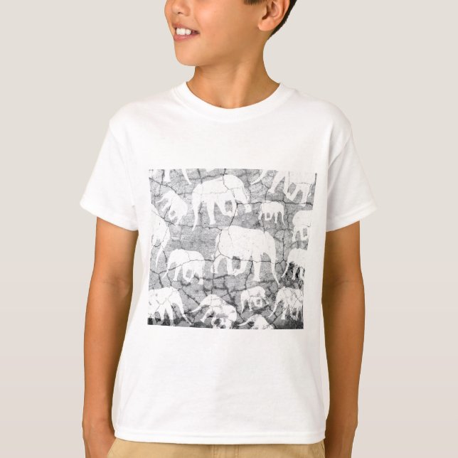 Elephant Concrete Pattern T-Shirt (Front)
