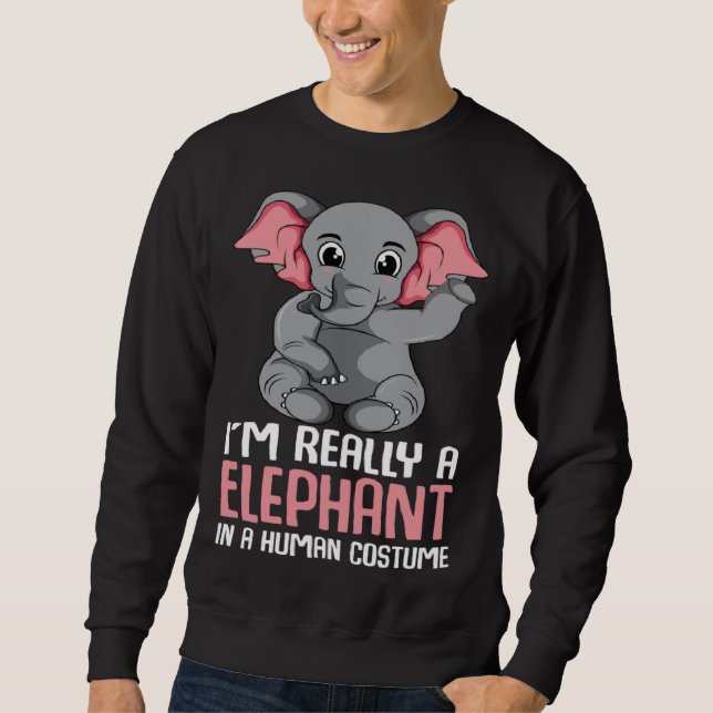 Elephant Costume Girls Kids Elephant Sweatshirt (Front)