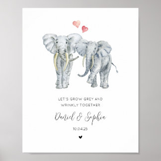 Elephant Couple Poster