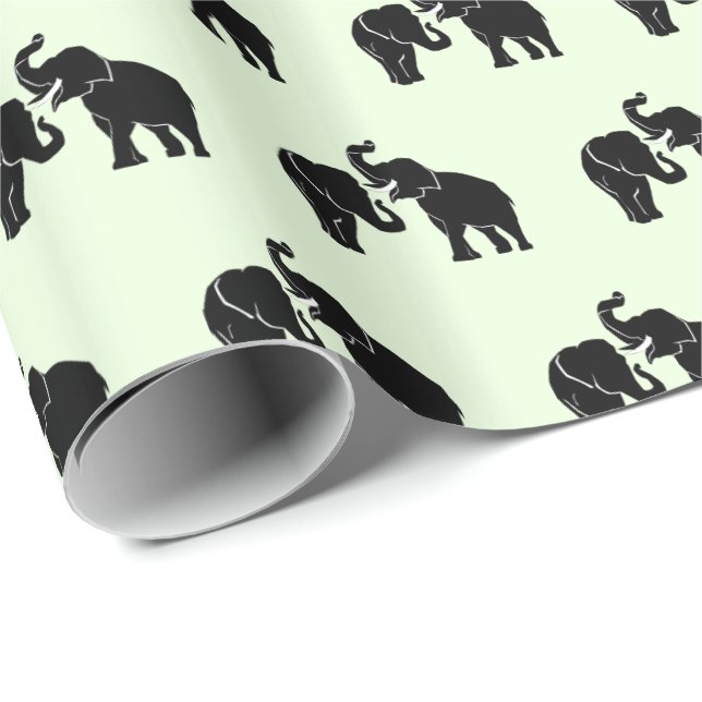 Elephant Couple Wrapping Paper Family (Roll Corner)