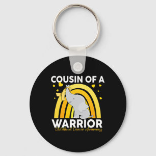 Elephant Cousin Of A Warrior Childhood Cancer Awar Key Ring