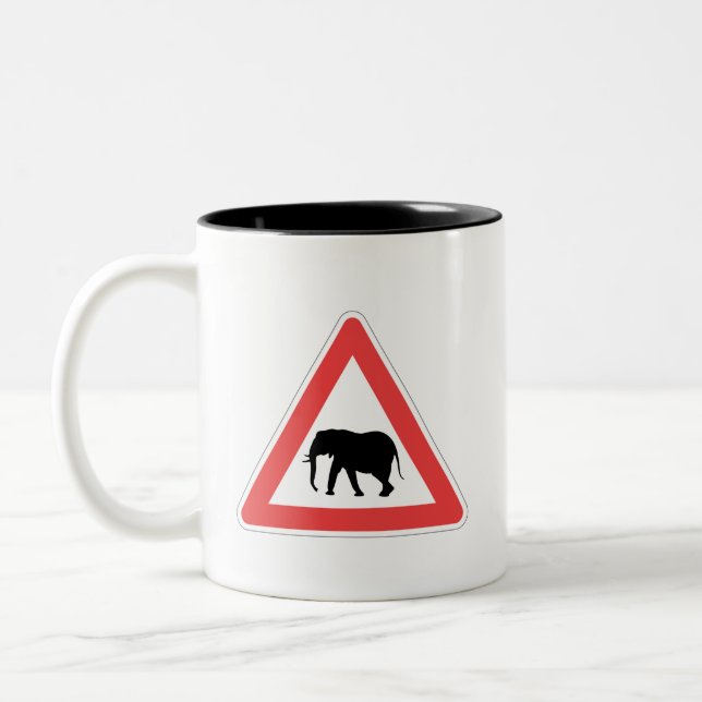 Elephant Crossing Sign Mug (Left)